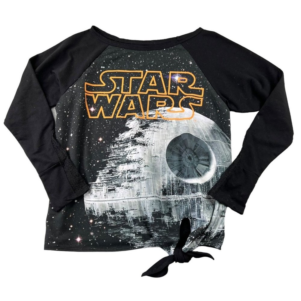 Disney Parks Star Wars Womens‎ Shirt Size Large Long Sleeve Tie Front Waist